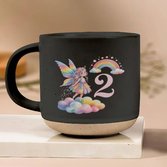 Magical Rainbow Fairy Elf 2nd Birthday Girl Pottery Mugs