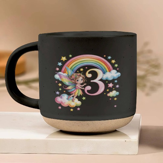 Magical Rainbow Fairy Elf 3rd Birthday Girl Pottery Mugs