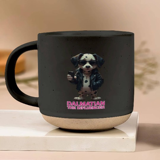 Dalmatian the Influencer Pottery Mugs