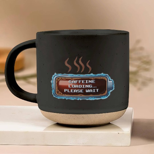 Caffeine Loading... Pixel Coffee Pottery Mugs