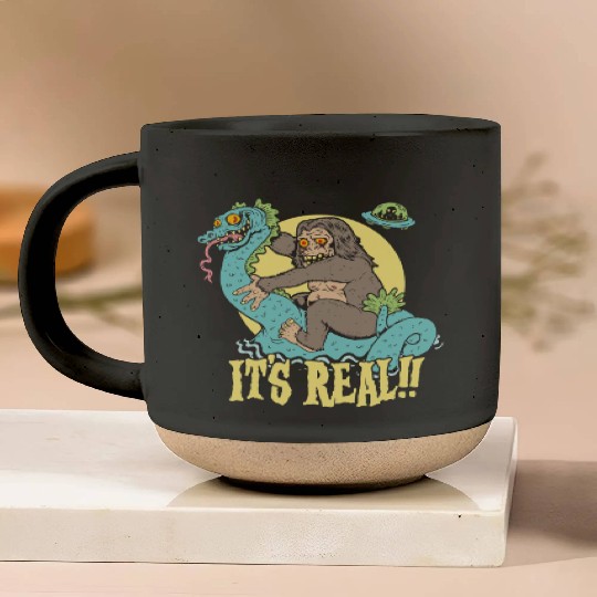 Bigfoot Rides Nessie UFO Cryptid Monster Mayhem Pottery Mugs
