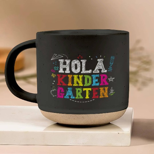 Hola Kindergarten Spanish Teacher Back to School Pottery Mugs
