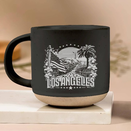 LOS ANGELES Design with Sunset Boulvard Pottery Mugs