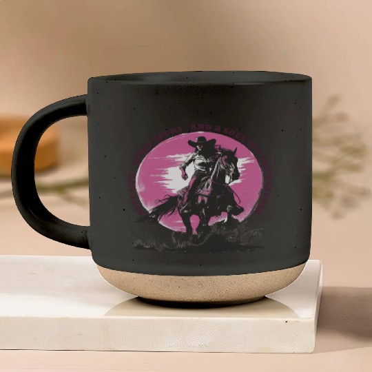Wild West Cowboy Riding Vintage Design Pottery Mugs