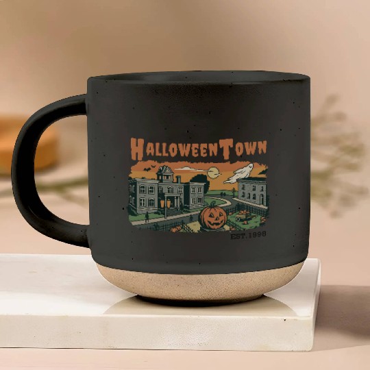 Halloweentown Spooky Sunset Scene – Vintage Hallow Pottery Mugs