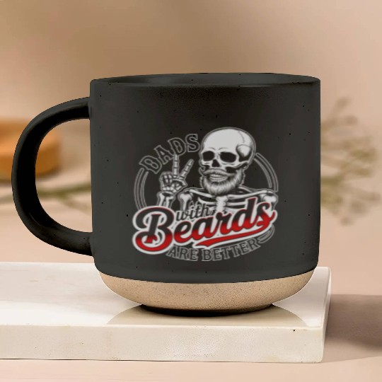 Dad With Beards Are Better Skeleton Family  Pottery Mugs