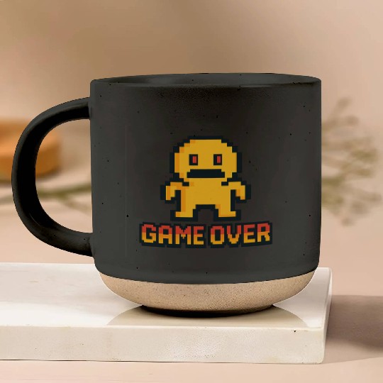 Retro Pixel Game Over – 8-Bit Character Design Pottery Mugs