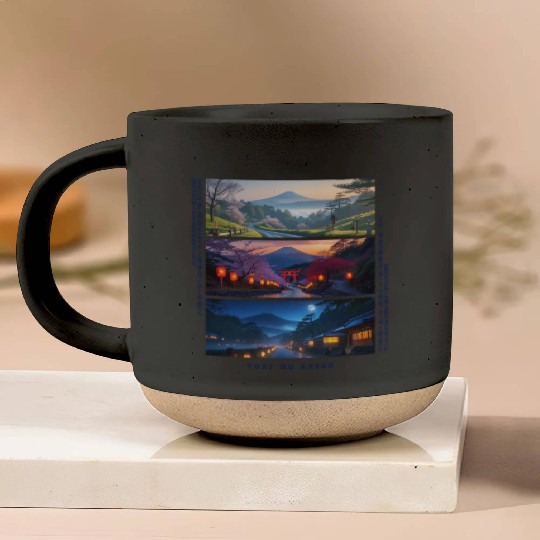 003 - Serene Mount Fuji Nightscapes Pottery Mugs