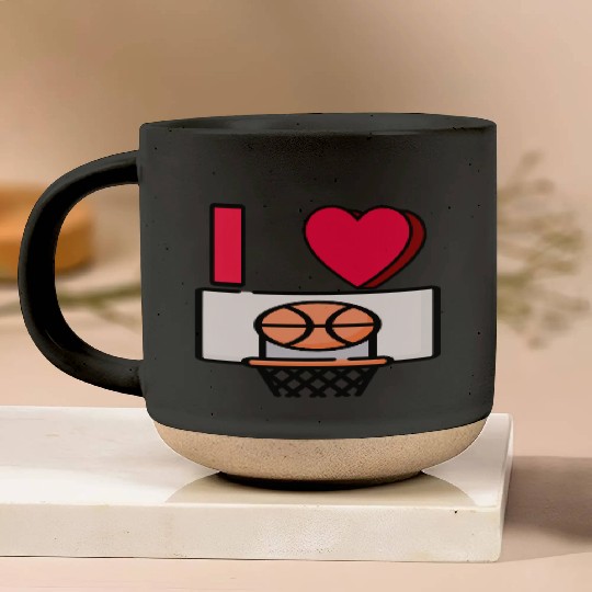 I LOVE BASKETBALL #2 Pottery Mugs
