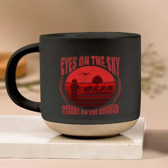 EYES ON THE SKY, MAP DRONE Pottery Mugs