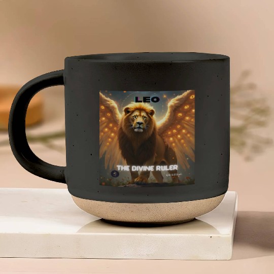Leo the Divine Ruler with Angel Wings Pottery Mugs