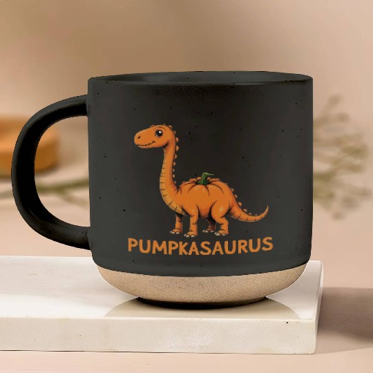 Pumpkasaurus Pumpkin Dinosaur Funny Halloween Pottery Mugs