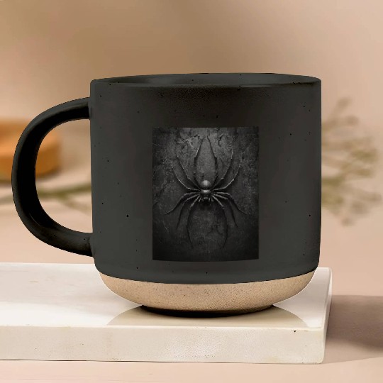 Black Widow Style Spider Art Pottery Mugs