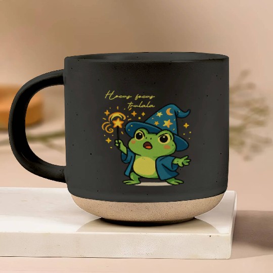 Magical Froggy Wizard Illustration Pottery Mugs