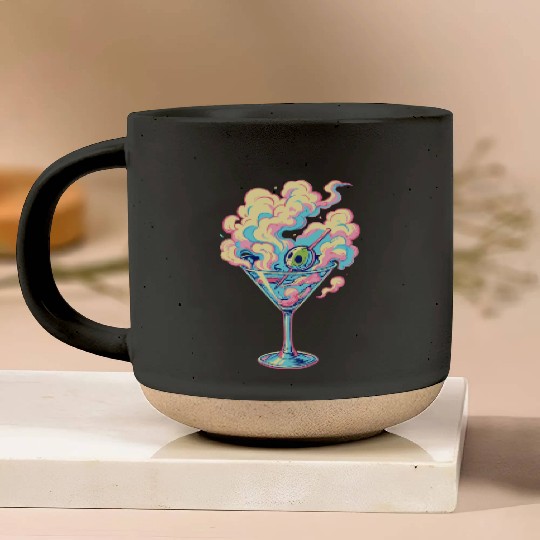 Vaporwave Martini Cocktail Dreams Pottery Mugs