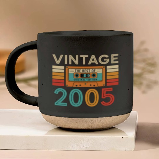 Vintage Cassette Tape 2005 Design Pottery Mugs