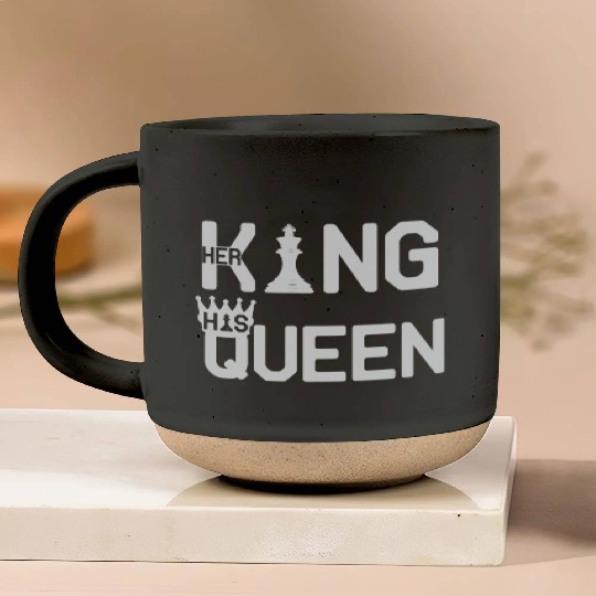 Her King His Queen Chess Motivation Lover Humor Pottery Mugs