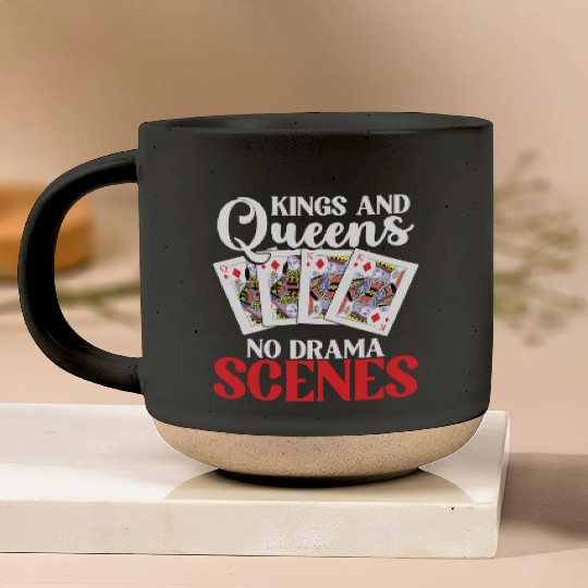 Pinochle Trick Taking Game Drama King Queen Pottery Mugs