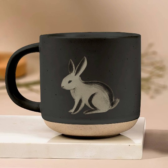 Stillness Before the Spring – Minimalist Rabbit Pottery Mugs