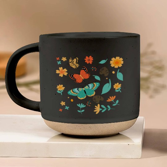 Autumn Botanical Pottery Mugs