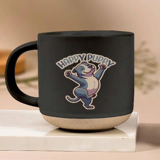 happy puppy - pitbull dance Pottery Mugs