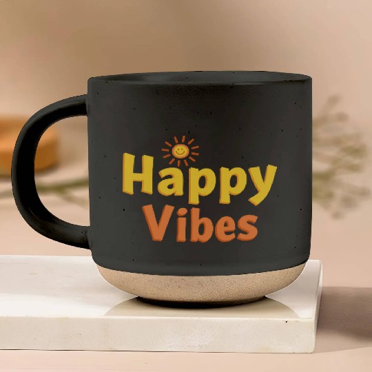 Joyful Sunshine Smile Typography Design Pottery Mugs