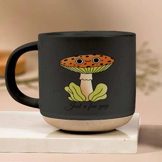 Whimsical Mushroom Cartoon Illustration Pottery Mugs