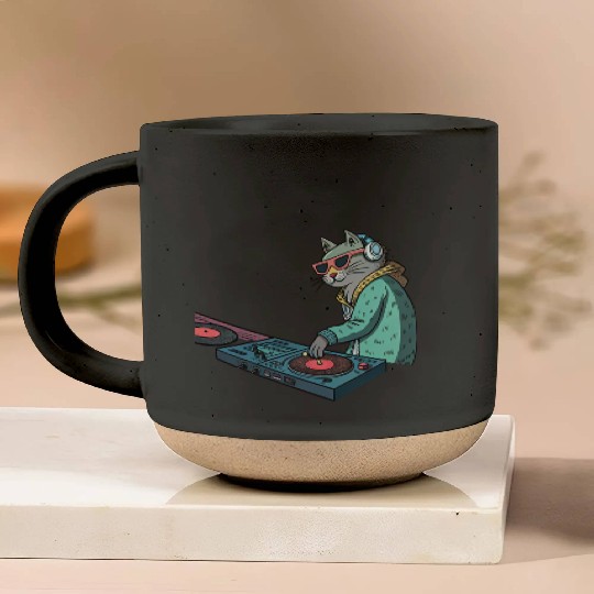 DJ Meow: Beats, Bass & Catitude Pottery Mugs