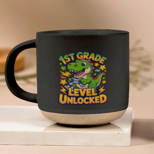 1st Grade Level Unlocked Back to School Video Game Pottery Mugs