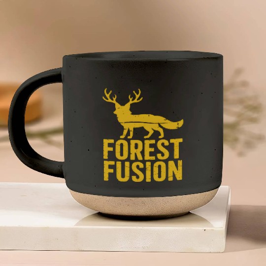 Wild Deer Forest Fusion Pottery Mugs