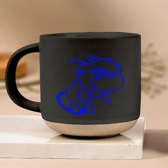 Nerd caterpillar peeks through hole Geek worm cool Pottery Mugs