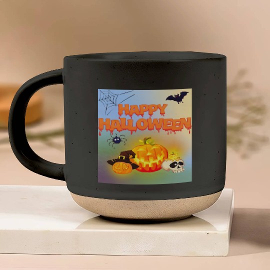 Happy Halloween Pumpkin Lantern Pottery Mugs