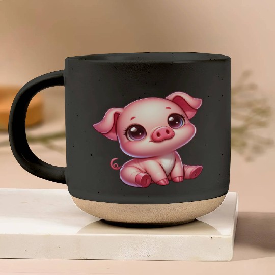 Cute piglet cartoon farm kawaii agriculture farmer Pottery Mugs