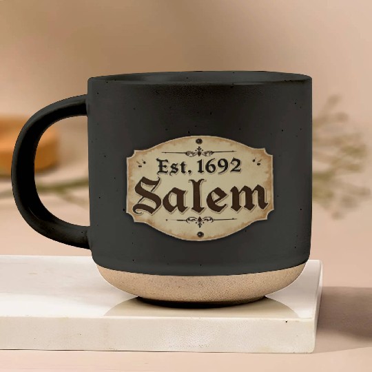 Vintage Salem Establishment Logo Design Pottery Mugs