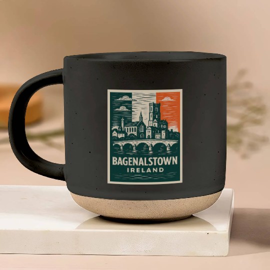 Bagenalstown Ireland Landmark Poster Pottery Mugs