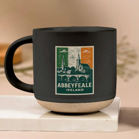 Abbeyfale Ireland Church Skyline Pottery Mugs