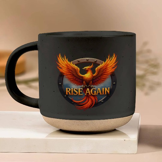 Phoenix Rising Empowerment Design Pottery Mugs