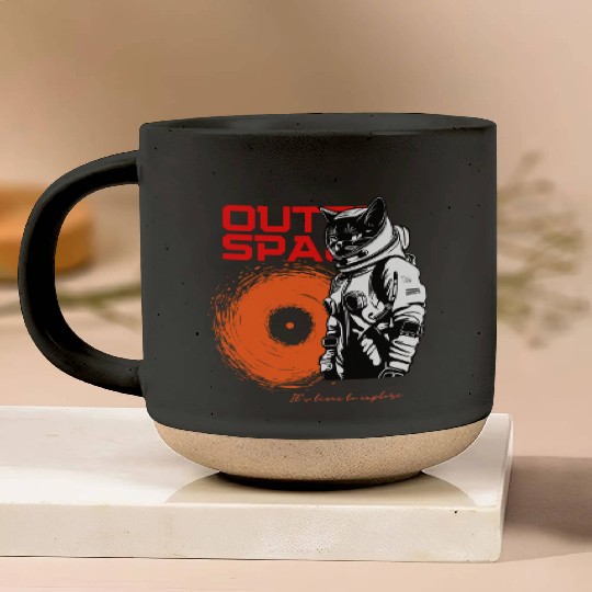 Space Cat Astronaut Adventure Pottery Mugs