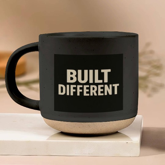 Empowering Built Different Motif Pottery Mugs