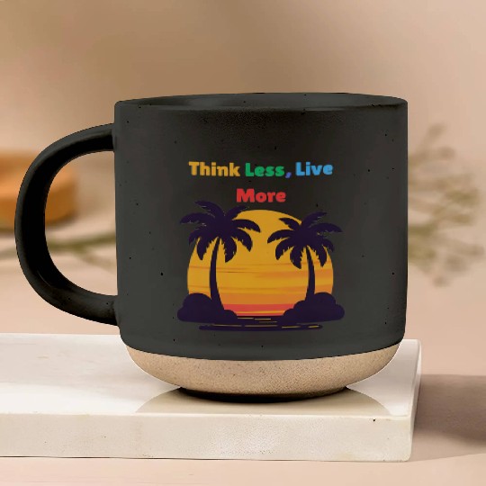 Sunset Palm Tree Motivation Design Pottery Mugs