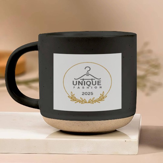 Black And Gold Minimalist Fashion Logo Pottery Mugs
