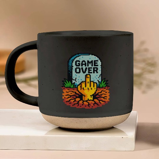 Retro Game Over Pixel Art Funny Gamer Design Pottery Mugs
