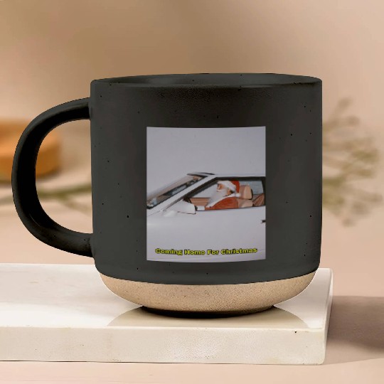 Santa's Joyful Ride Card Design Pottery Mugs