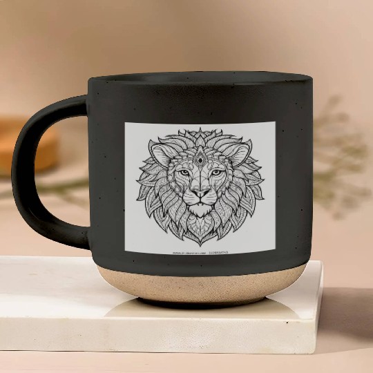 coloring page adults lion face 600w 2495926763 Pottery Mugs
