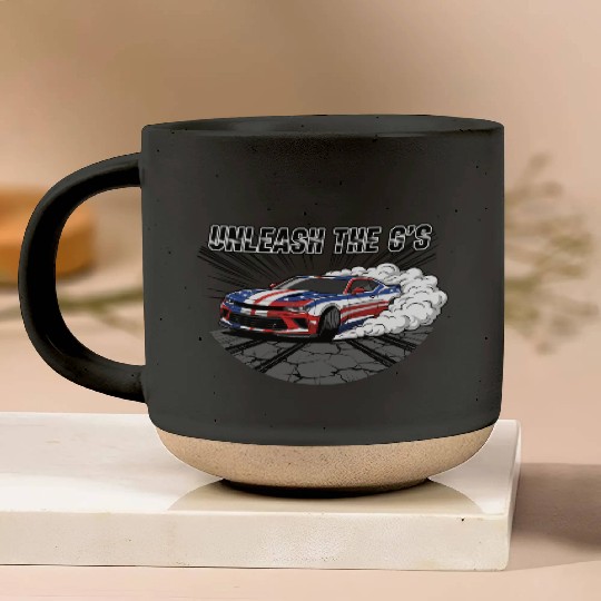 Patriotic American Muscle Car Pottery Mugs