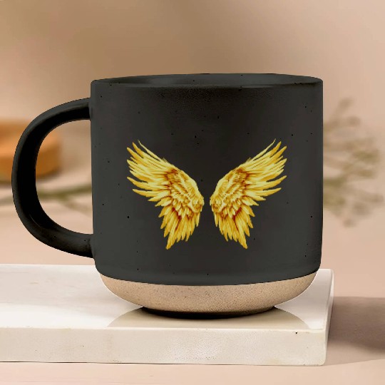 Golden Angel Wings  Pottery Mugs