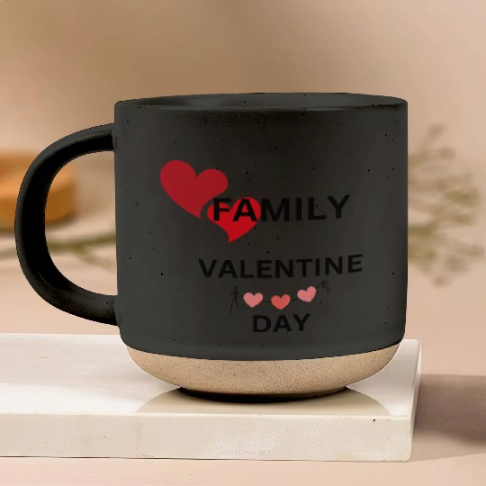 I Love My Family Valentines Day Design Pottery Mugs