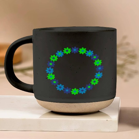 Circle of flowers Pottery Mugs