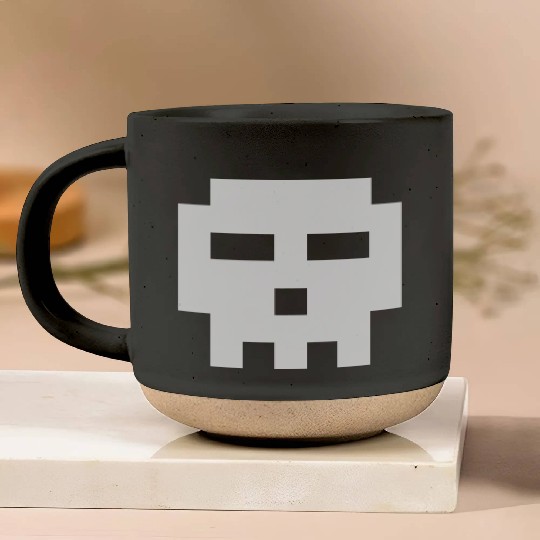 Scott Pilgrim 8-bit Skull Vector Pottery Mugs