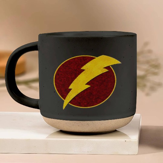 Retro Super Hero Lightning Bolt Pottery Mugs